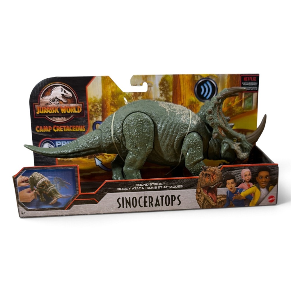 Jurassic World Sinoceratops Green Color Camp Cretaceous Sound Strike Mattel
